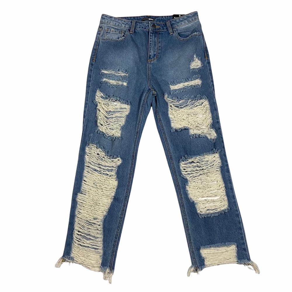 Fashion Nova Prescott Boyfriend Jeans Blue